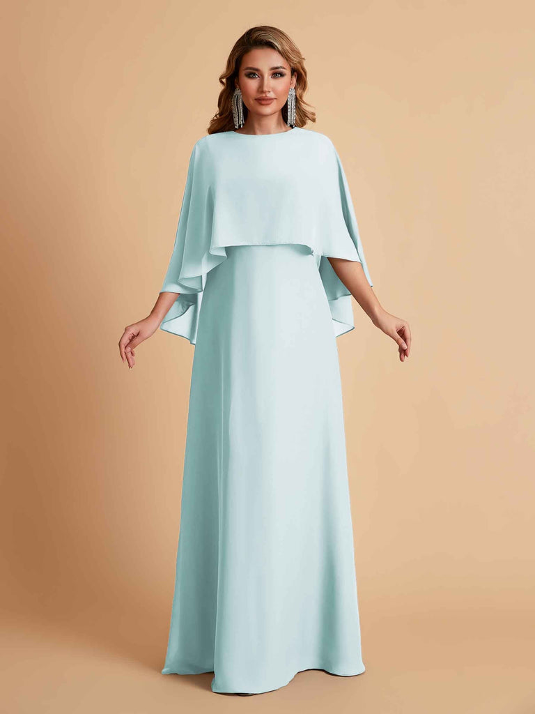 Elegant Chiffon Bat Sleeves A-line Mother of the Brides Dresses UK Online