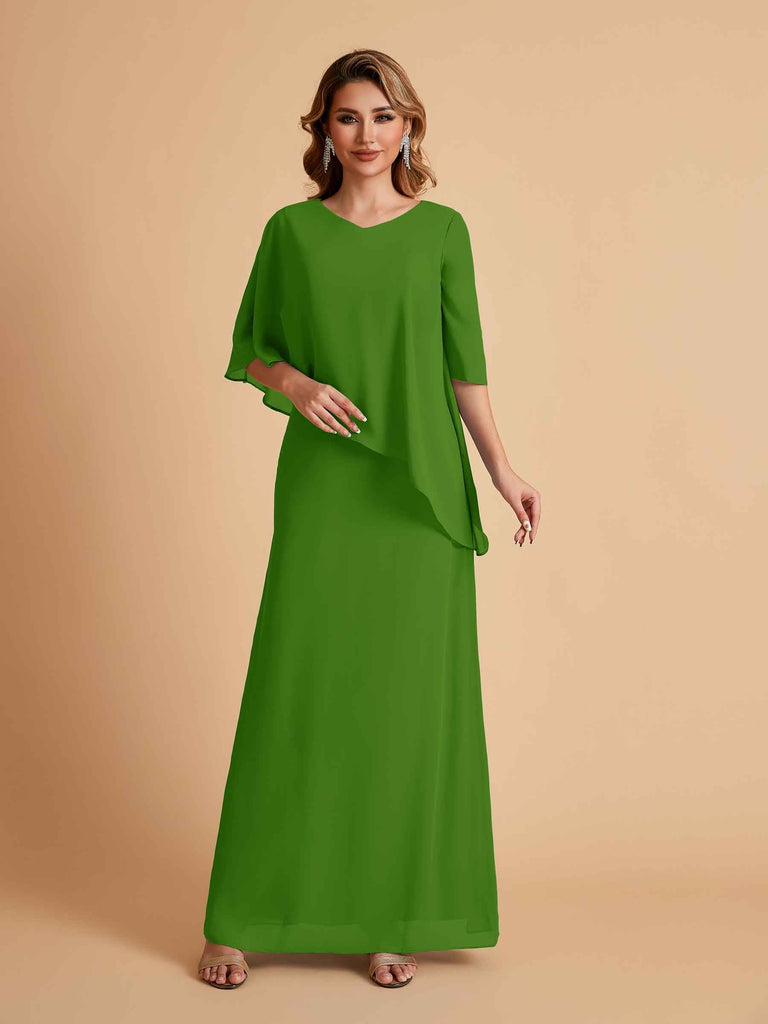 Elegant A-line Chiffon V-neck Mother of the Brides Dresses and Jacket