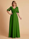 Elegant Chiffon Half Sleeves V-Neck Mother of the Brides Dresses UK Online