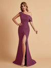 Elegant Chiffon Off The Shoulder Asymmetric Mermaid Mother of the Brides Dresses UK