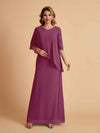 Elegant A-line Chiffon V-neck Mother of the Brides Dresses and Jacket