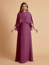Elegant Chiffon Bat Sleeves A-line Mother of the Brides Dresses UK Online