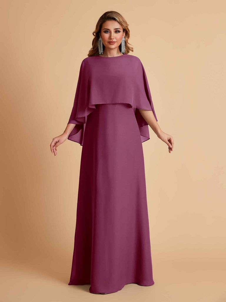 Elegant Chiffon Bat Sleeves A-line Mother of the Brides Dresses UK Online