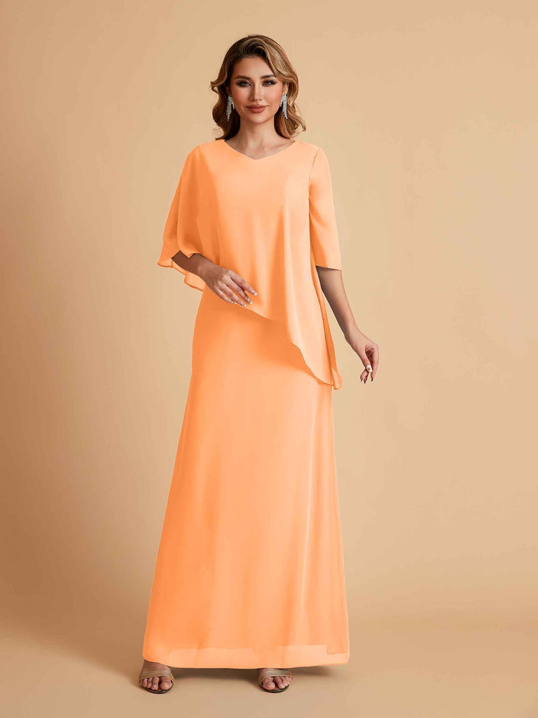 Elegant A-line Chiffon V-neck Mother of the Brides Dresses and Jacket