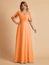 Elegant Chiffon Half Sleeves V-Neck Mother of the Brides Dresses UK Online