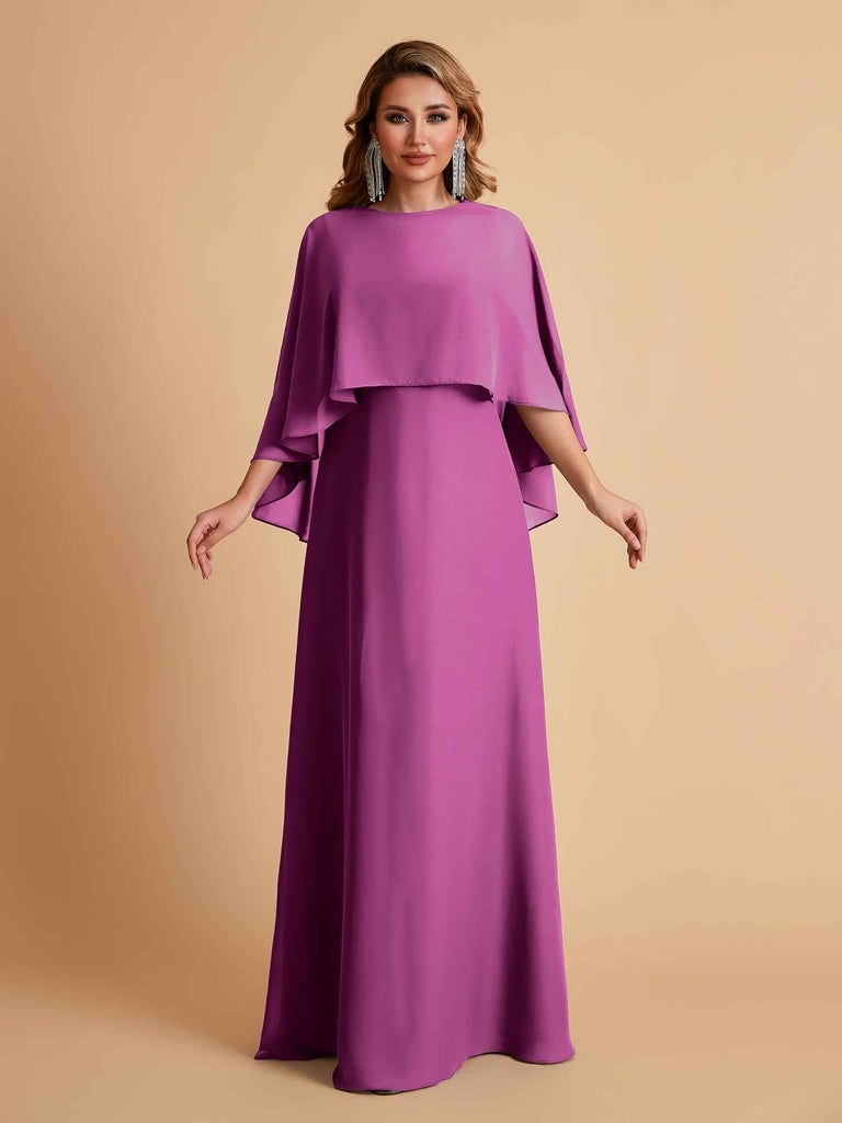 Elegant Chiffon Bat Sleeves A-line Mother of the Brides Dresses UK Online
