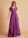 Chiffon Short Sleeves V-neck Lace Mother of the Brides Dresses UK