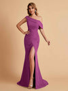 Elegant Chiffon Off The Shoulder Asymmetric Mermaid Mother of the Brides Dresses UK
