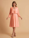 Elegant A-line Chiffon Jewel Lace Short Mother of the Brides Dresses Uk and Jacket