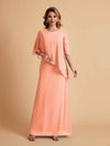 Elegant A-line Chiffon V-neck Mother of the Brides Dresses and Jacket