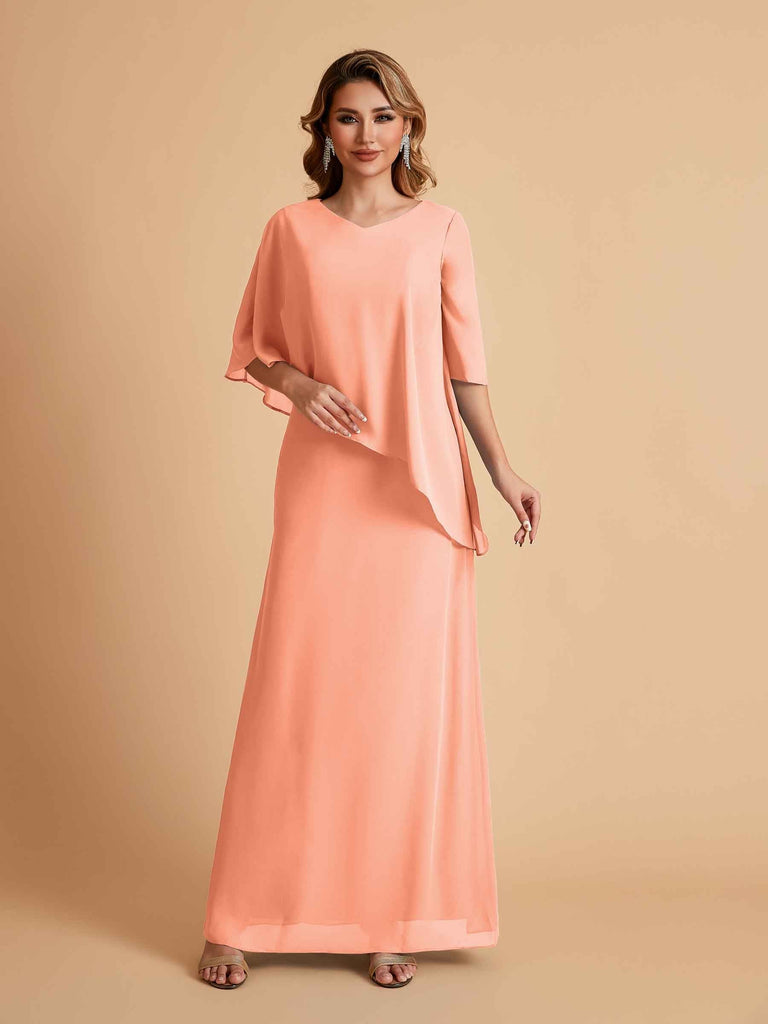 Elegant A-line Chiffon V-neck Mother of the Brides Dresses and Jacket