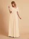 Elegant A-Line Chiffon Short Sleeves V-Neck Mother of the Brides Dresses Online