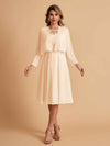 Elegant A-line Chiffon Jewel Lace Short Mother of the Brides Dresses Uk and Jacket