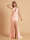 Sexy Mermaid One Shoulder Key Hole Long Bridesmaid Dresses Uk Slit
