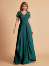 Chiffon Short Sleeves V-neck Lace Mother of the Brides Dresses UK