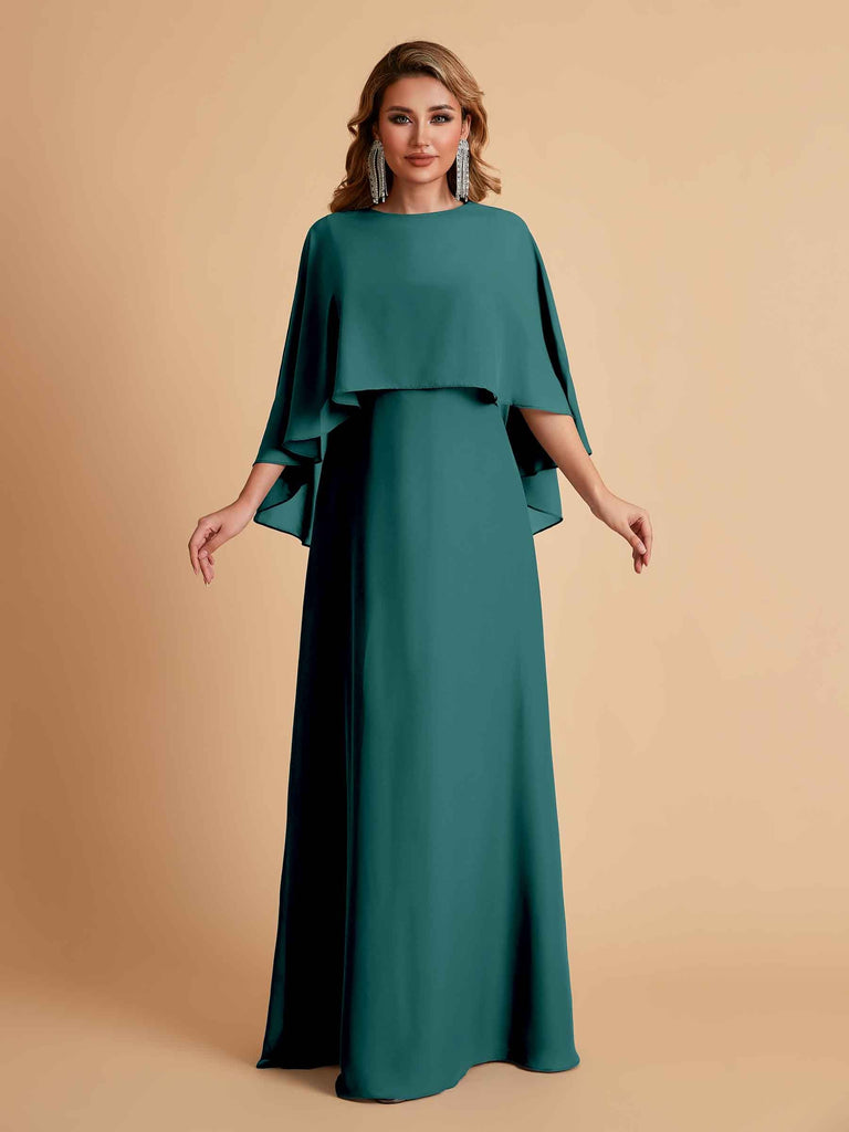 Elegant Chiffon Bat Sleeves A-line Mother of the Brides Dresses UK Online