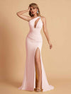Sexy Mermaid One Shoulder Key Hole Long Bridesmaid Dresses Uk Slit