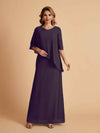 Elegant A-line Chiffon V-neck Mother of the Brides Dresses and Jacket