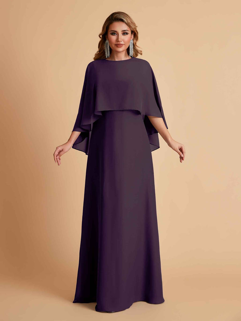 Elegant Chiffon Bat Sleeves A-line Mother of the Brides Dresses UK Online