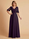 Elegant Chiffon Half Sleeves V-Neck Mother of the Brides Dresses UK Online