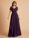 Chiffon Short Sleeves V-neck Lace Mother of the Brides Dresses UK