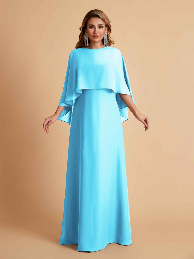 Elegant Chiffon Bat Sleeves A-line Mother of the Brides Dresses UK Online