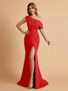 Elegant Chiffon Off The Shoulder Asymmetric Mermaid Mother of the Brides Dresses UK