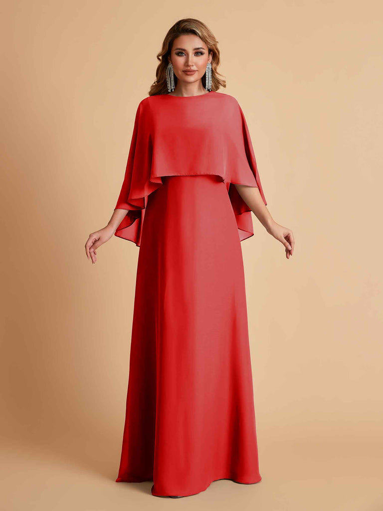 Elegant Chiffon Bat Sleeves A-line Mother of the Brides Dresses UK Online