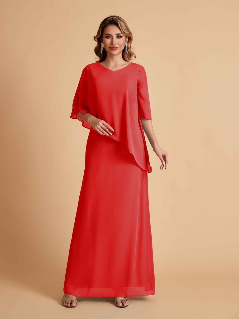 Elegant A-line Chiffon V-neck Mother of the Brides Dresses and Jacket