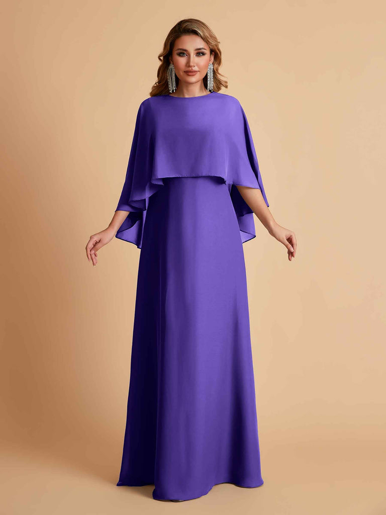 Elegant Chiffon Bat Sleeves A-line Mother of the Brides Dresses UK Online
