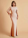 Elegant Mermaid Chiffon Half Sleeves Scoop Mother of the Brides Dresses Online
