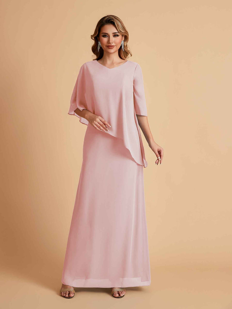 Elegant A-line Chiffon V-neck Mother of the Brides Dresses and Jacket