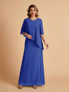 Elegant A-line Chiffon V-neck Mother of the Brides Dresses and Jacket