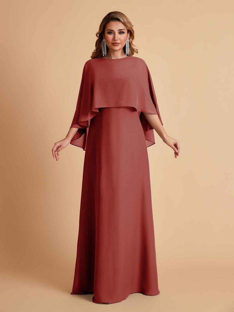 Elegant Chiffon Bat Sleeves A-line Mother of the Brides Dresses UK Online