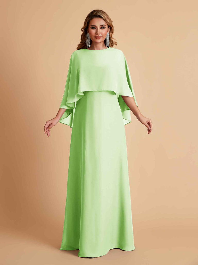 Elegant Chiffon Bat Sleeves A-line Mother of the Brides Dresses UK Online