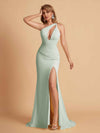 Sexy Mermaid One Shoulder Key Hole Long Bridesmaid Dresses Uk Slit