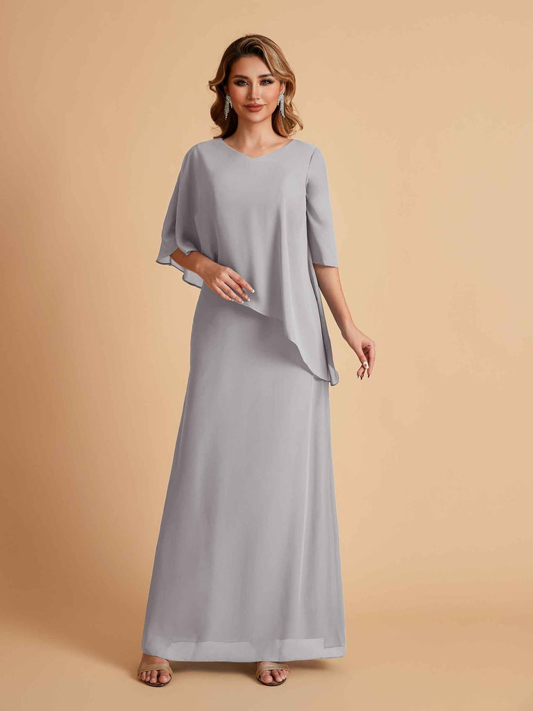 Elegant A-line Chiffon V-neck Mother of the Brides Dresses and Jacket