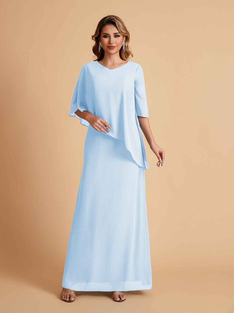 Elegant A-line Chiffon V-neck Mother of the Brides Dresses and Jacket