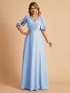 Elegant Chiffon Half Sleeves V-Neck Mother of the Brides Dresses UK Online
