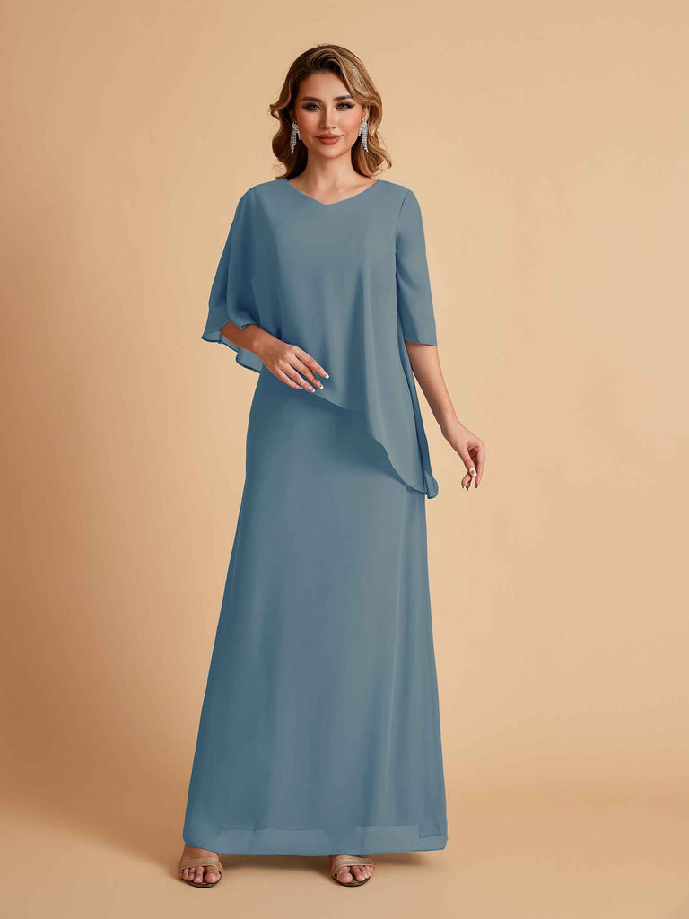 Elegant A-line Chiffon V-neck Mother of the Brides Dresses and Jacket