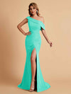 Elegant Chiffon Off The Shoulder Asymmetric Mermaid Mother of the Brides Dresses UK