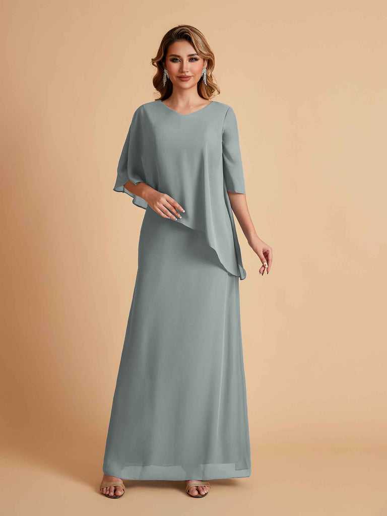 Elegant A-line Chiffon V-neck Mother of the Brides Dresses and Jacket