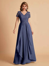 Chiffon Short Sleeves V-neck Lace Mother of the Brides Dresses UK