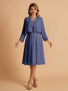 Elegant A-line Chiffon Jewel Lace Short Mother of the Brides Dresses Uk and Jacket
