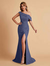 Elegant Chiffon Off The Shoulder Asymmetric Mermaid Mother of the Brides Dresses UK