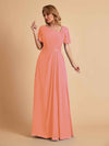 Elegant A-Line Chiffon Short Sleeves V-Neck Mother of the Brides Dresses Online
