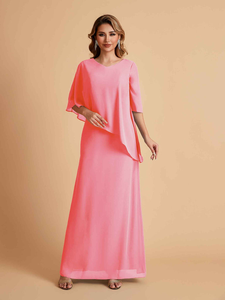 Elegant A-line Chiffon V-neck Mother of the Brides Dresses and Jacket