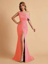 Elegant Chiffon Off The Shoulder Asymmetric Mermaid Mother of the Brides Dresses UK