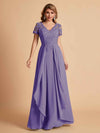 Chiffon Short Sleeves V-neck Lace Mother of the Brides Dresses UK