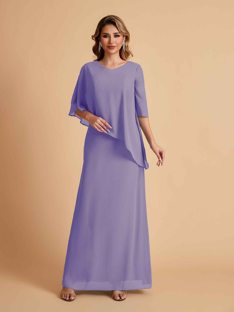 Elegant A-line Chiffon V-neck Mother of the Brides Dresses and Jacket
